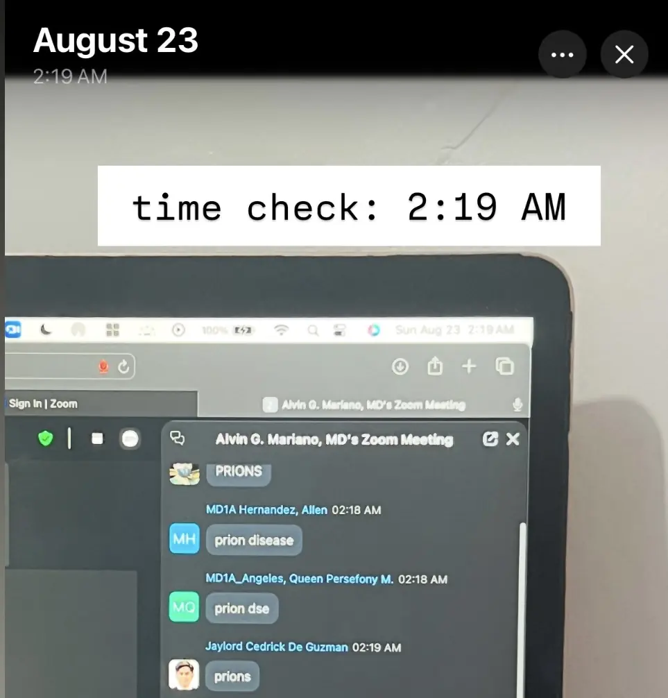 A late-night online review session with Doc Alvin at 2:19 AM